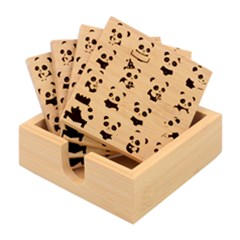 Playing Pandas Cartoons Bamboo Coaster Set by Apen