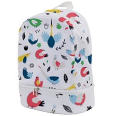 Vector Set Isolates With Cute Birds Scandinavian Style Zip Bottom Backpack by Apen