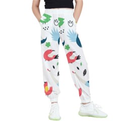 Vector Set Isolates With Cute Birds Scandinavian Style Kids  Joggers by Apen