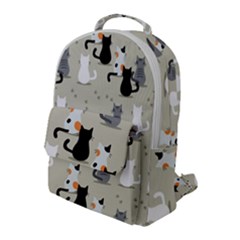 Cute Cat Seamless Pattern Flap Pocket Backpack (large) by Apen