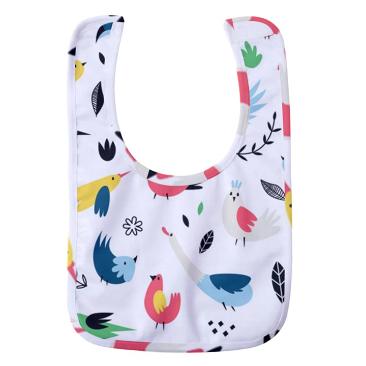 Vector Set Isolates With Cute Birds Scandinavian Style Baby Bib