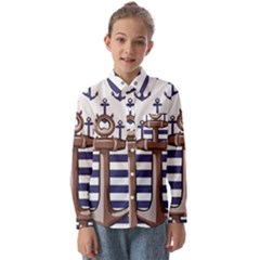 Anchor Background Design Kids  Long Sleeve Shirt by Apen