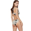 Cute Cat Seamless Pattern Low Cut Ruffle Edge Bikini Set View3