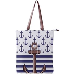 Anchor Background Design Double Zip Up Tote Bag by Apen