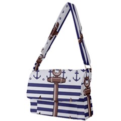 Anchor Background Design Full Print Messenger Bag (l) by Apen