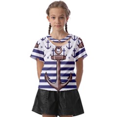 Anchor Background Design Kids  Front Cut T-shirt by Apen