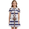 Anchor Background Design Kids  Bow Tie Puff Sleeve Dress View1