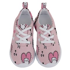 Cartoon Cute Valentines Day Doodle Heart Love Flower Seamless Pattern Vector Running Shoes by Apen