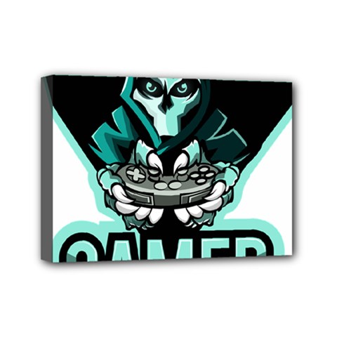 Gamer Illustration Gamer Video Game Logo Mini Canvas 7  X 5  (stretched) by Sarkoni