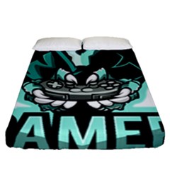 Gamer Illustration Gamer Video Game Logo Fitted Sheet (queen Size) by Sarkoni