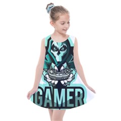 Gamer Illustration Gamer Video Game Logo Kids  Summer Dress by Sarkoni