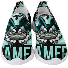 Gamer Illustration Gamer Video Game Logo Kids  Slip On Sneakers by Sarkoni