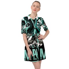 Gamer Illustration Gamer Video Game Logo Belted Shirt Dress by Sarkoni