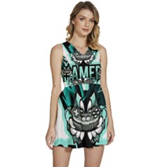 Gamer Illustration Gamer Video Game Logo Sleeveless High Waist Mini Dress by Sarkoni