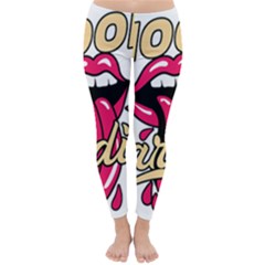 Music Hip Hop Text Black White 3d Classic Winter Leggings by Sarkoni