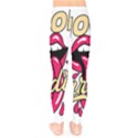 Music Hip Hop Text Black White 3d Kids  Leggings View2