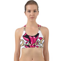 Music Hip Hop Text Black White 3d Back Web Sports Bra by Sarkoni