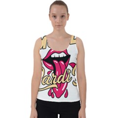 Music Hip Hop Text Black White 3d Velvet Tank Top by Sarkoni