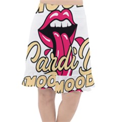 Music Hip Hop Text Black White 3d Fishtail Chiffon Skirt by Sarkoni