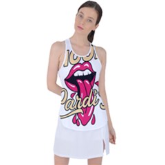 Music Hip Hop Text Black White 3d Racer Back Mesh Tank Top by Sarkoni