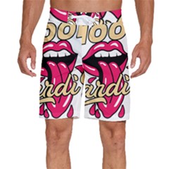 Music Hip Hop Text Black White 3d Men s Beach Shorts by Sarkoni