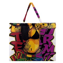 Xtreme Skateboard Graffiti Zipper Large Tote Bag by Sarkoni