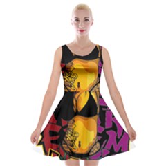 Xtreme Skateboard Graffiti Velvet Skater Dress by Sarkoni