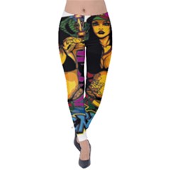 Xtreme Skateboard Graffiti Velvet Leggings by Sarkoni