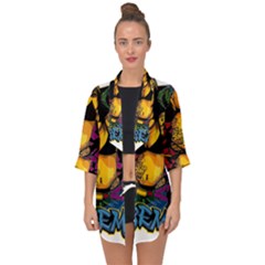 Xtreme Skateboard Graffiti Open Front Chiffon Kimono by Sarkoni