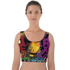 Xtreme Skateboard Graffiti Velvet Crop Top by Sarkoni