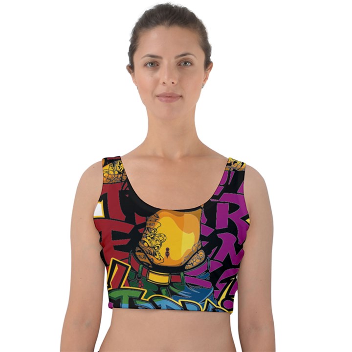 Xtreme Skateboard Graffiti Velvet Crop Top