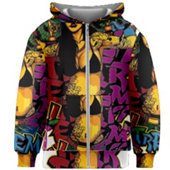 Xtreme Skateboard Graffiti Kids  Zipper Hoodie Without Drawstring by Sarkoni