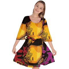 Xtreme Skateboard Graffiti Velour Kimono Dress