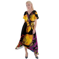 Xtreme Skateboard Graffiti Cross Front Sharkbite Hem Maxi Dress by Sarkoni