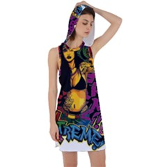 Xtreme Skateboard Graffiti Racer Back Hoodie Dress by Sarkoni