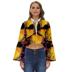 Xtreme Skateboard Graffiti Boho Long Bell Sleeve Top by Sarkoni