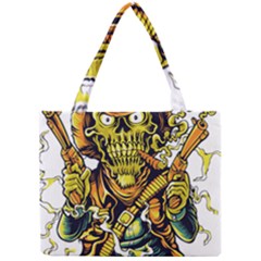 Cowboy Skeleton With Gun Illustration Mini Tote Bag by Sarkoni