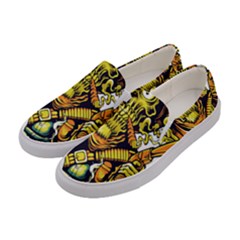 Cowboy Skeleton With Gun Illustration Women s Canvas Slip Ons by Sarkoni