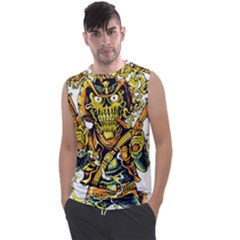 Cowboy Skeleton With Gun Illustration Men s Regular Tank Top by Sarkoni