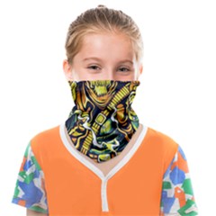 Cowboy Skeleton With Gun Illustration Face Covering Bandana (kids) by Sarkoni