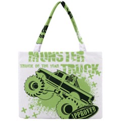 Monster Truck Illustration Green Car Mini Tote Bag by Sarkoni