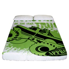 Monster Truck Illustration Green Car Fitted Sheet (california King Size) by Sarkoni