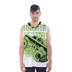 Monster Truck Illustration Green Car Men s Basketball Tank Top by Sarkoni