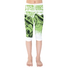 Monster Truck Illustration Green Car Kids  Capri Leggings  by Sarkoni