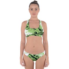 Monster Truck Illustration Green Car Cross Back Hipster Bikini Set by Sarkoni