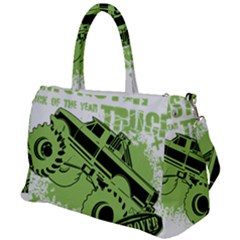 Monster Truck Illustration Green Car Duffel Travel Bag by Sarkoni