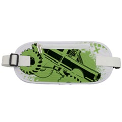 Monster Truck Illustration Green Car Rounded Waist Pouch by Sarkoni