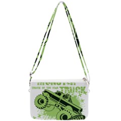 Monster Truck Illustration Green Car Double Gusset Crossbody Bag by Sarkoni