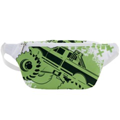 Monster Truck Illustration Green Car Waist Bag  by Sarkoni