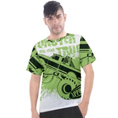 Monster Truck Illustration Green Car Men s Sport Top by Sarkoni